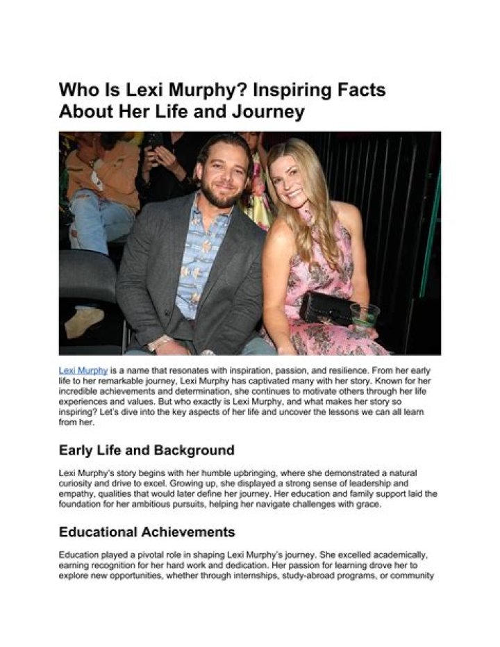 Lexi Murphy: A Journey Through Her Life and Achievements